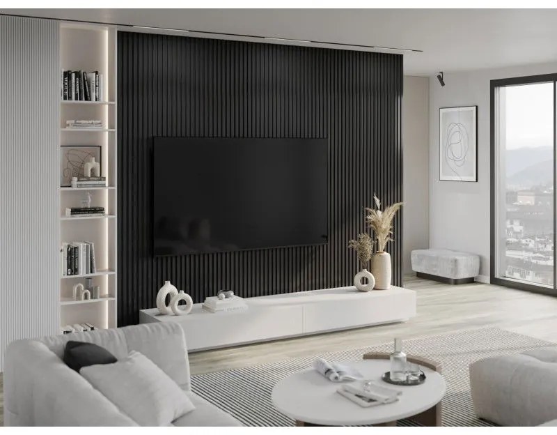 Mexen Lam-B, stenové lamely 275 × 31,5 cm, HDF doska 4 mm, ľan čierny, S100-275317-2812-069