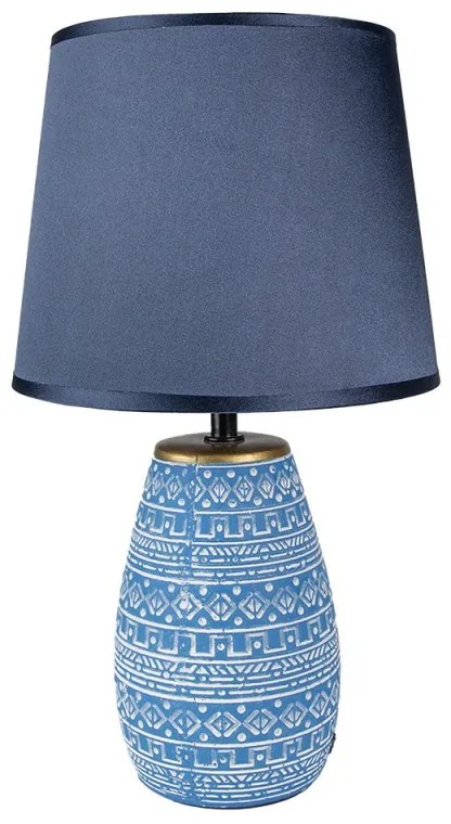 BLUE ETNO nočná keramická lampa Ø20*35