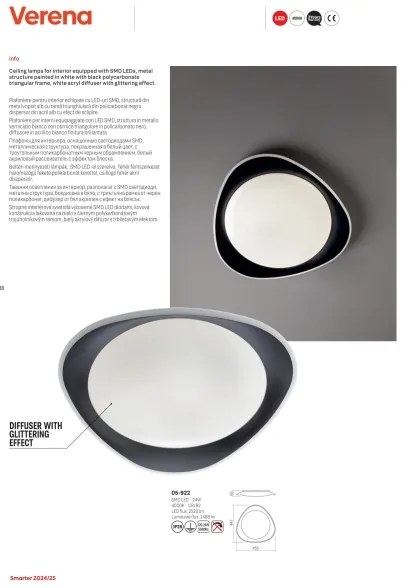 Redo 05-922 - LED Stropné svietidlo VERENA LED/24W/230V antracit