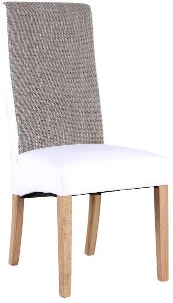 TEMPO KONDELA Ardon jedálenská stolička biela / hnedá melírovaná / prírodná
