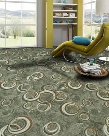 Koberce Breno Metrážny koberec DROPS 92, šíře role 400 cm, zelená, viacfarebná