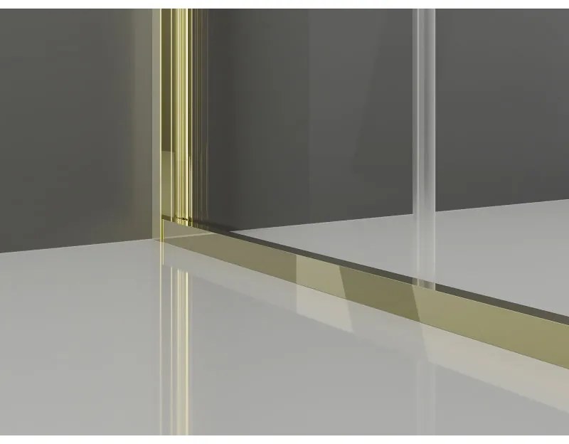 Mexen Exo, skladací sprchový kút 85 x 100 cm, číre sklo, zlatá, 816-085-100-50-00