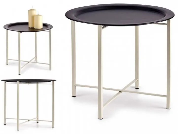 Biely balkónový set s čiernym stolíkom GOREN