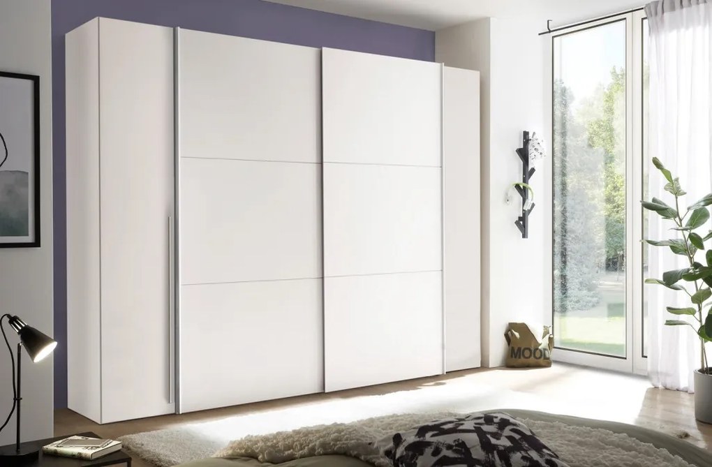 Šatníková skriňa Maturs, 267 cm, biela