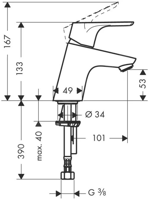 Hansgrohe Focus E2, umývadlová batéria, LowFlow 3,5 l/min, chrómová, HAN-31952000