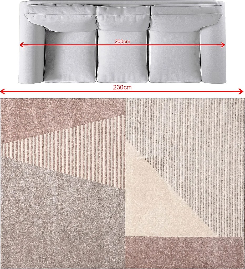 Koberec Sevilla paper white/dusty rose 160x230cm
