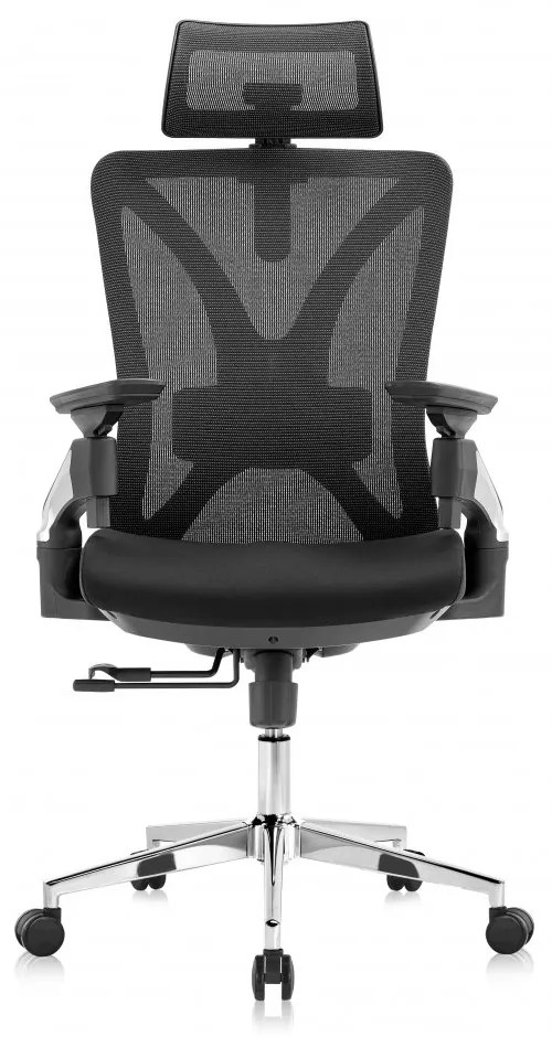 Kancelárska ergonomická stolička Neoseat STEVEN — sieť / látka, čierna, nosnosť 150 kg