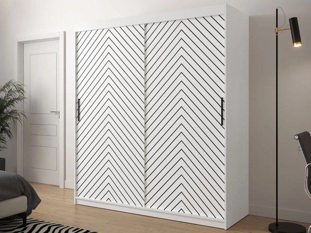 Moderná posuvná skriňa Ratintu 1 180 cm, zásuvka: áno, Farby: čierna / dub artisan + čierna