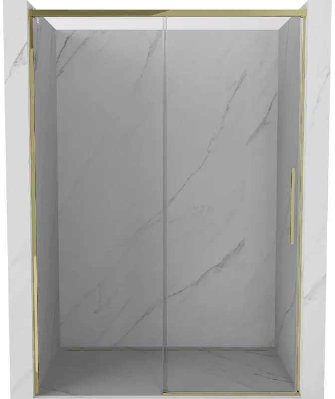 Mexen Rox, posuvné sprchové dvere 150 cm, číre sklo, zlatý profil, 8C2-150-000-50-00