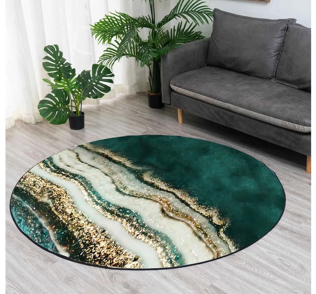 TZ Okrúhly mramorový koberec Kiara Rozmer: 90 cm