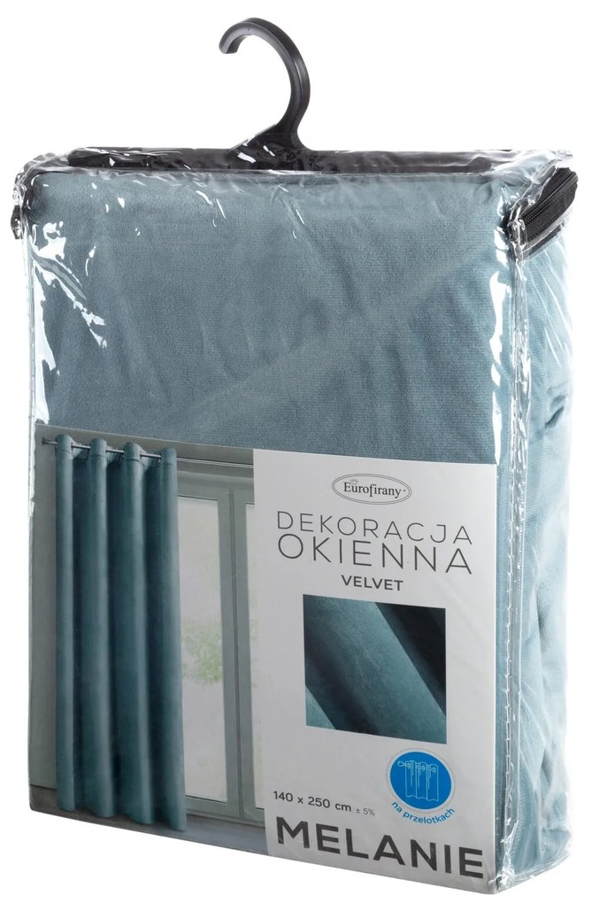 ZATEMŇOVACÍ ZÁVES NA KRÚŽKOCH MELANIE 140X250 CM BLEDOMODRÁ