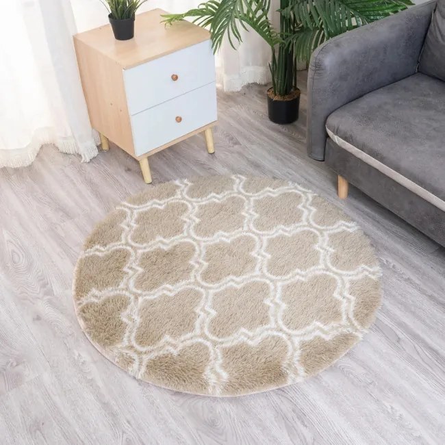 Protišmykový koberec DECOR béžový kruh