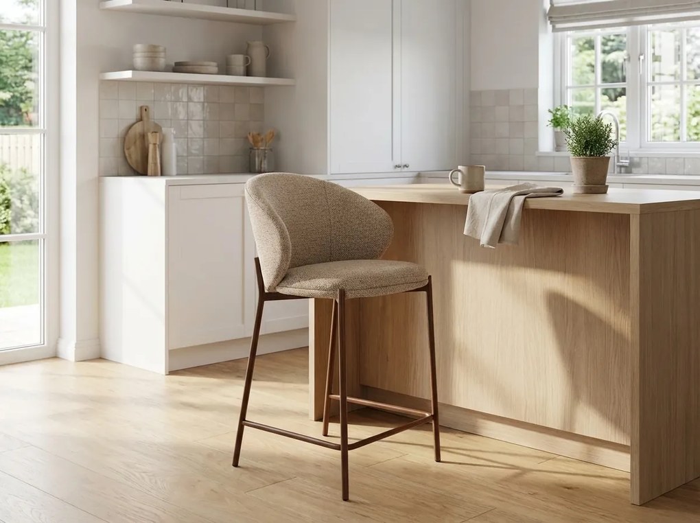 Barová stolička KIOTO, orech/béžová