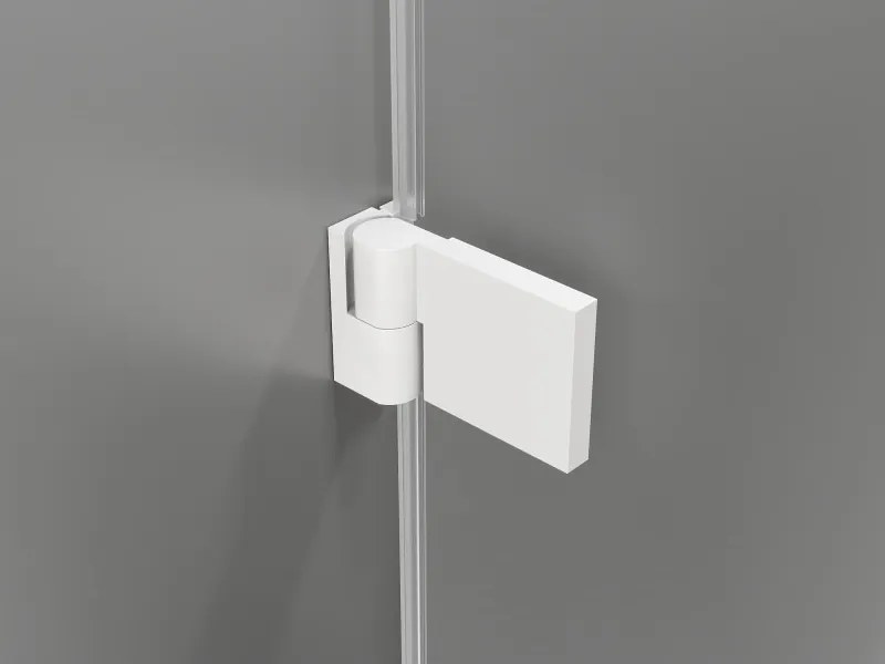 Mexen Lunar-B, Otočné ľavé sprchové dvere 120 cm, 8mm číre sklo, biely profil, 832S-120-050-20-00-L