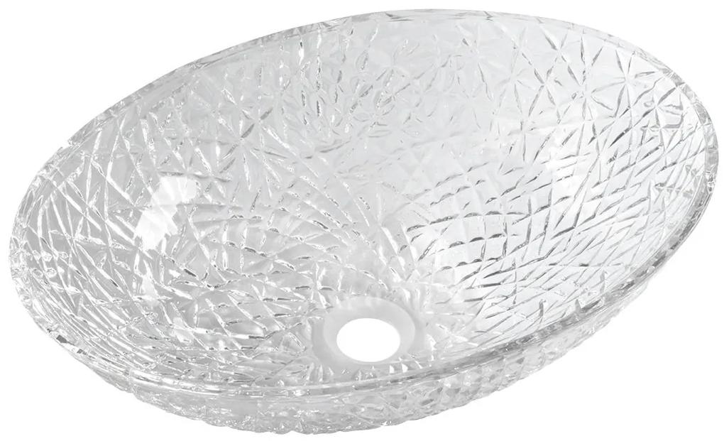 Sapho, PURUS sklenené gravírované umývadlo 50x36 cm, čirá, TY305CL