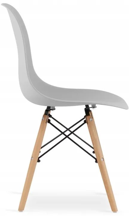 Jedálenská zostava TODI 60cm okrúhly stolový set biely + 2 stoličky OSAKA sivé