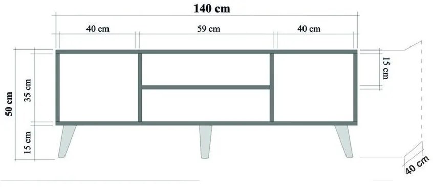 TV stolík Truva 140 cm dub sonoma