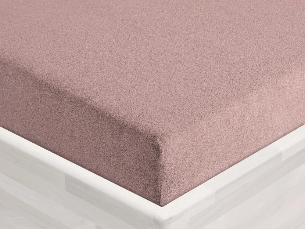 Detské froté napínacie prestieradlo do postieľky FR-024 Hnedoružové 70 x 140 x 10 cm - do postieľky