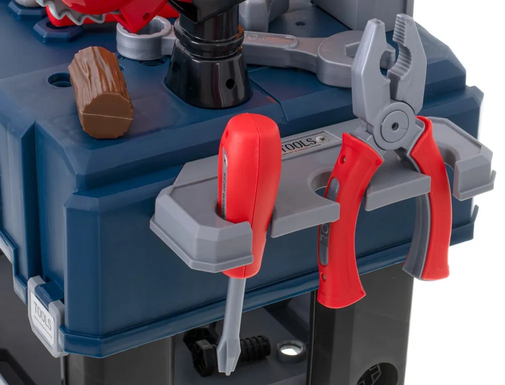 KIK Detská dielňa 65 dielov – hračka stôl s náradím a kufríkom pre deti 3+