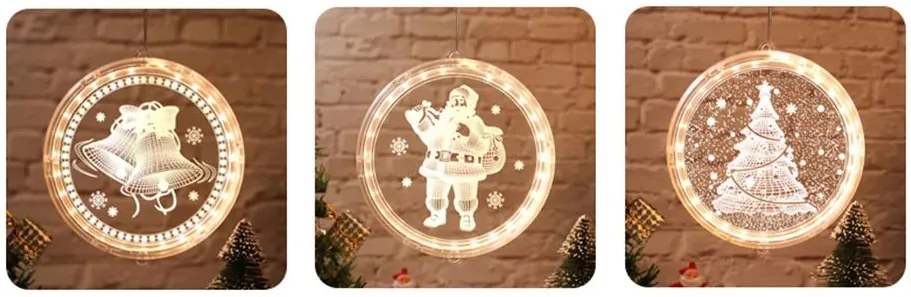 Tutumi, LED svietiaca ozdoba so vzorom Santa Claus 3xAAA LED26 16cm CD003, CHR-03000
