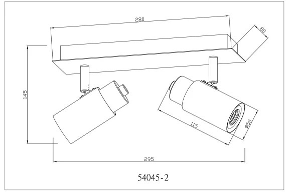 Globo 54045-2 - Bodové svietidlo MATTI 2xE27/40W/230V