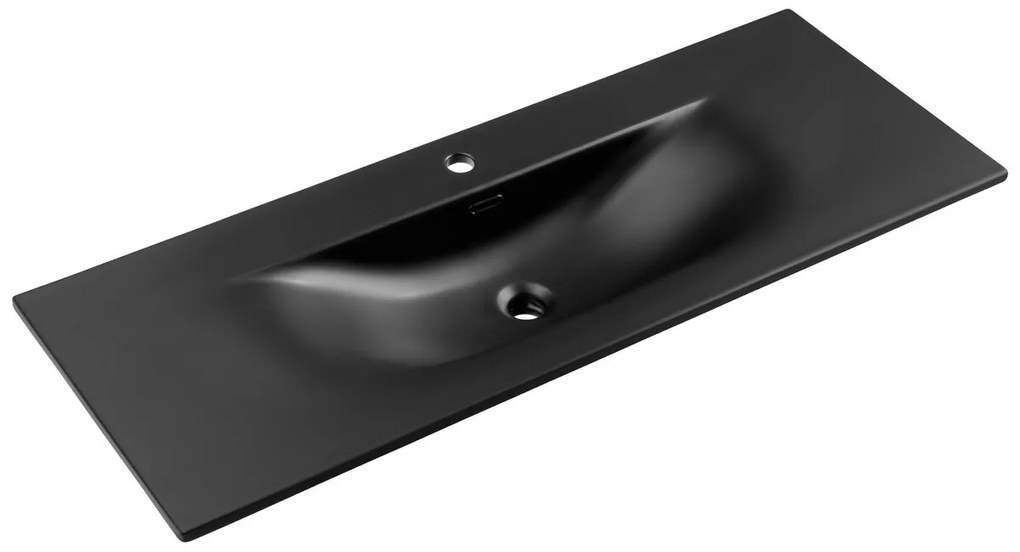 Keramické zápustné umyvadlo Sky1 120 cm DP matné černé