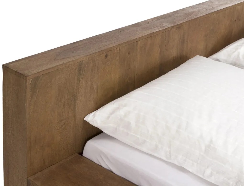 furniture-nabytek.cz - Masívna posteľ Dunas z mangového dreva, lakovaná, hnedá