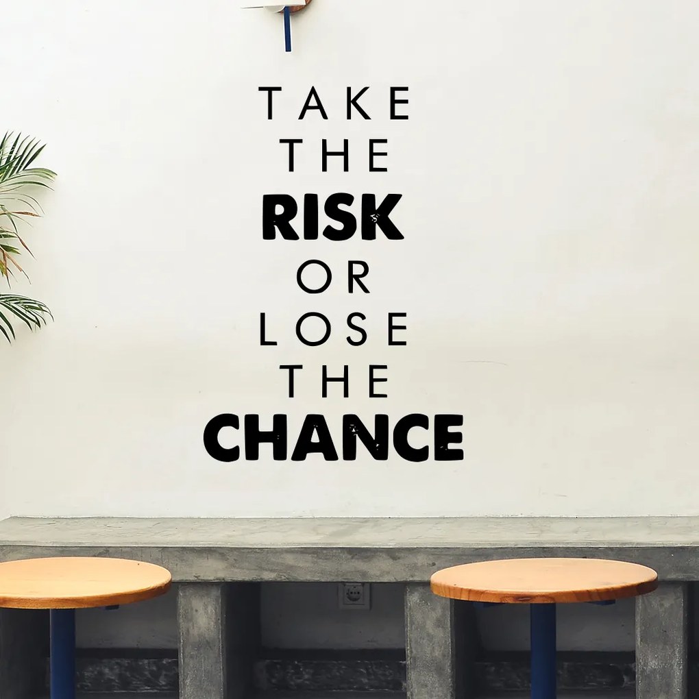 Veselá Stena Samolepka Take the risk or lose the chance Farba: fialová, Veľkosť: 60 x 41 cm