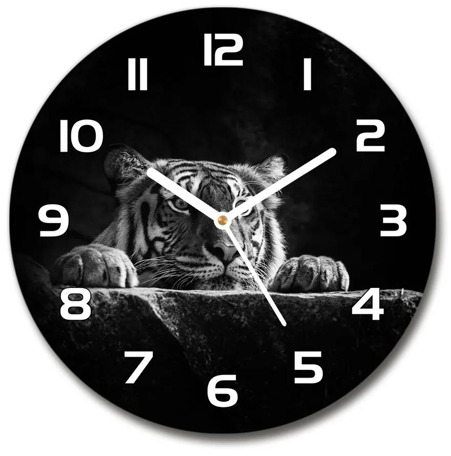 Sklenené nástenné hodiny okrúhle Tiger pl_zso_30_f_101258480
