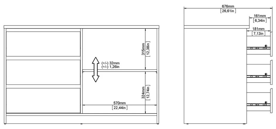 Komoda v dekore duba s posuvnými dverami v prírodnej farbe 119x76x50 cm Naia – Tvilum
