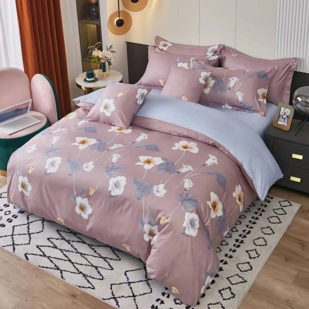 3 dielne obliečky Krepové polycotton Nela staroružová 200x140cm+90x70cm