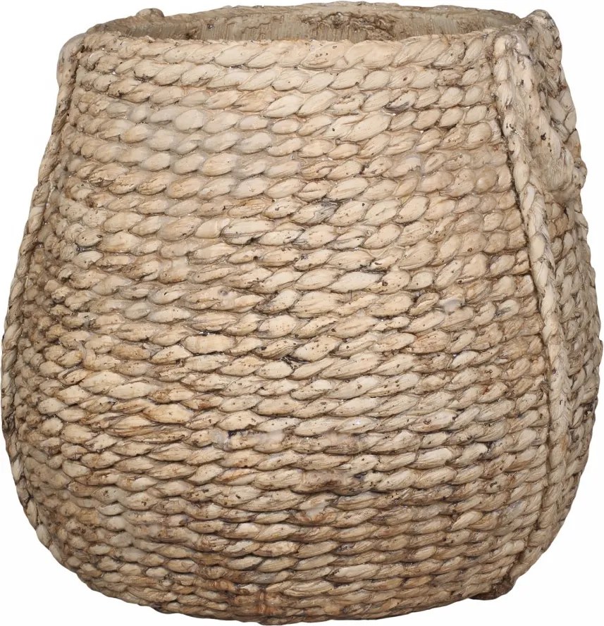 Hnedý obal na kvetináč s prúteným vzorom Corte - Ø 47*45cm