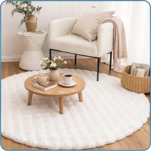 Koberec Rabbit Bubble biely kruh