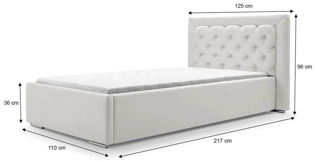 Čalúnená posteľ Valerie 90x200 Farba: Sivá