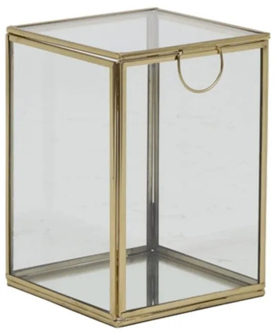 Zlatý sklenený úložný box Mirina - 12*12*17 cm