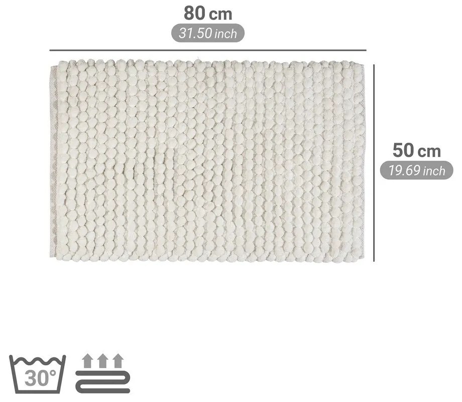 Biela textilná kúpeľňová predložka 50x80 cm Solivo – Wenko