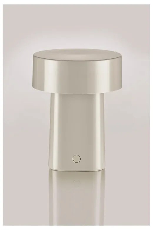 Sivobéžová plastová LED stolová lampa (výška 18 cm) Oblong – Zone