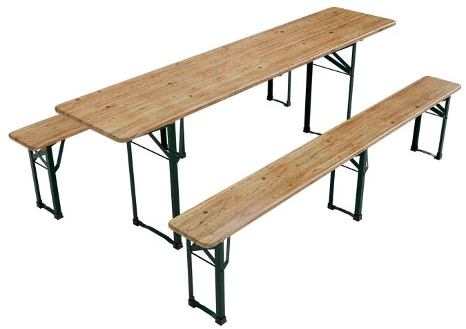 Pivný set 220 cm z jedľového dreva, skladacia, nosnosť 250kg