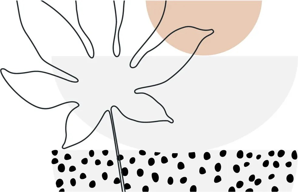 Obraz - Line art kvety N⁰3 (120x50 cm)