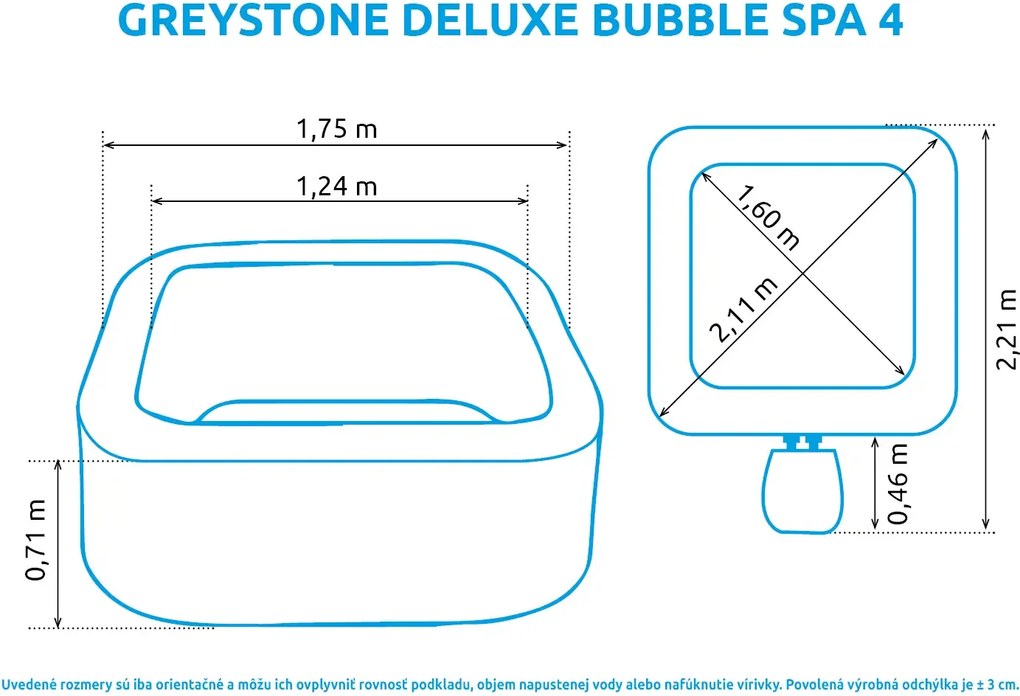 Intex | Vírivý bazén Pure Spa Greystone Deluxe Bubble Spa 4 NP | 11400294