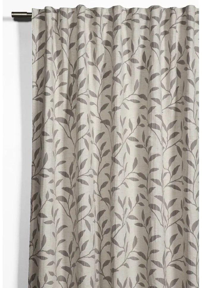 Sivo-béžový záves s prímesou ľanu 140x245 cm List – Sehlbach