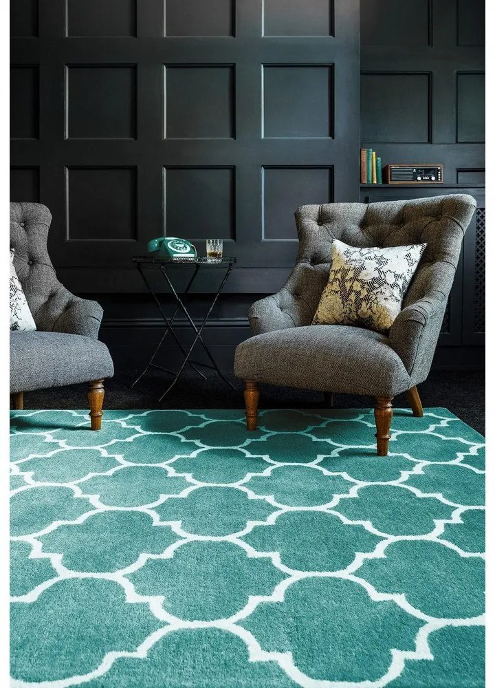 Modrý ručne tkaný vlnený koberec 80x150 cm Albany – Asiatic Carpets