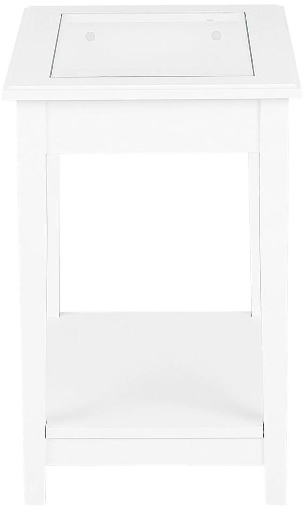 Stolík so sklenenou doskou biely ATTU Beliani