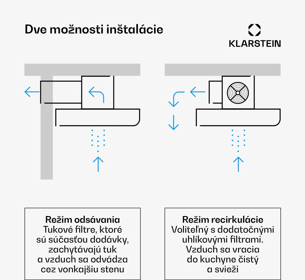 Klarstein Remy, digestor, 90 cm, stropný, 620 m³/h, diaľkové ovládanie, čierny