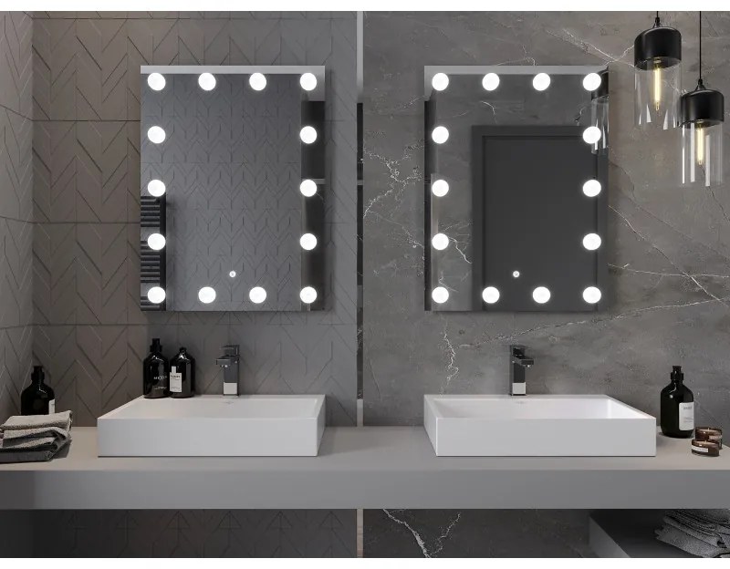 Mexen Dona, LED kúpeľňové zrkadlo s podsvietením 60 x 80 cm, 6000K, ochrana proti zahmlievaniu, 9818-060-080-611-00