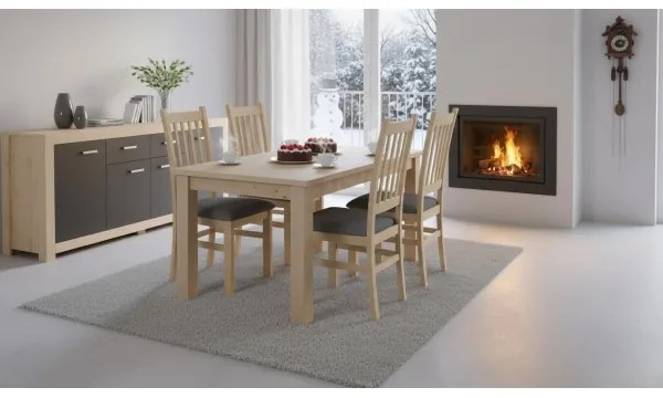 Jedálenská stolička SIMON dub/tmavošedá