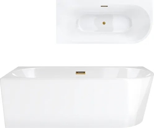 Rohová vaňa Corsan Intero 150 x 74, ľavostranná montáž, korok, zlato