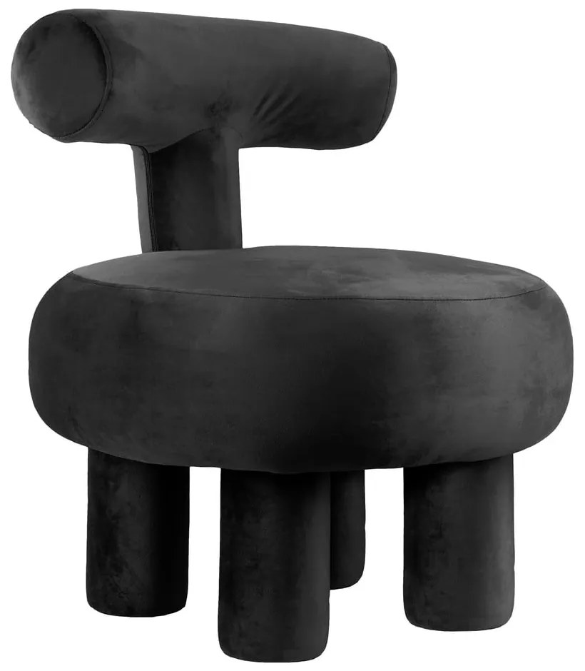 Čierne zamatové kreslo Abrazo – Leitmotiv