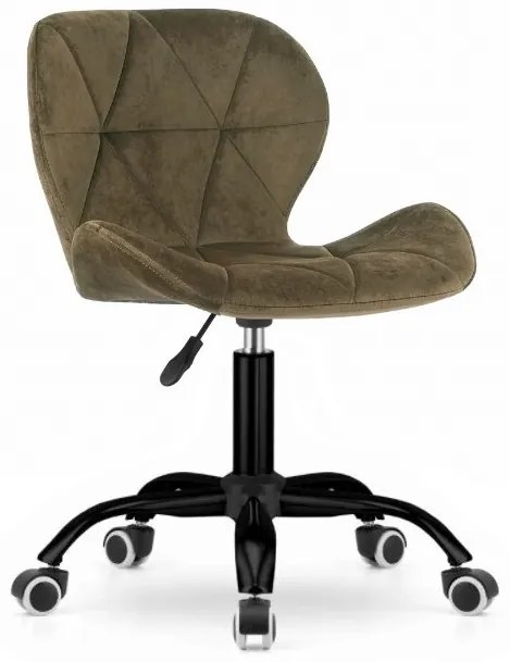Zamatové otočné kreslo California hnedé