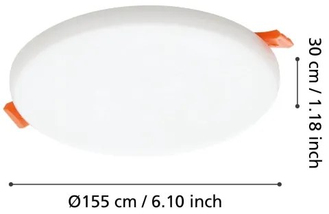 Eglo 900964 -LED Kúpeľňové podhľadové svietidlo RAPITA 11,5W/230V pr.15,5cm IP65